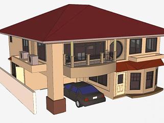 泰国<em>房子建筑</em>SU模型下载_sketchup草图大师SKP模型