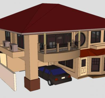 泰国房子建筑SU模型下载_sketchup草图大师SKP模型