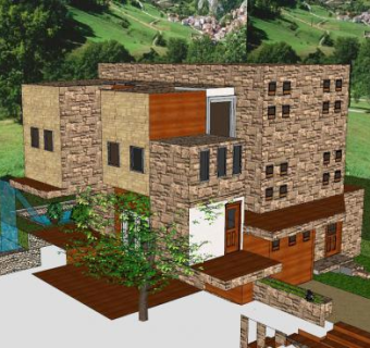 现代房子建筑别墅SU模型下载_sketchup草图大师SKP模型