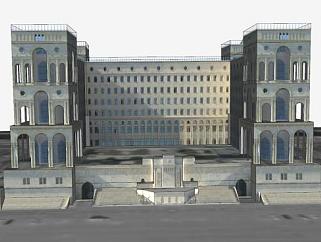 阿塞拜疆办公楼SU模型下载_sketchup草图大师SKP模型