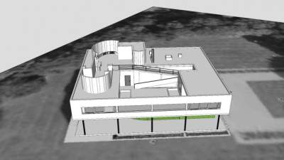 别墅户外建筑SU模型下载_sketchup草图大师SKP模型