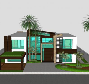 住宅别墅建筑SU模型下载_sketchup草图大师SKP模型