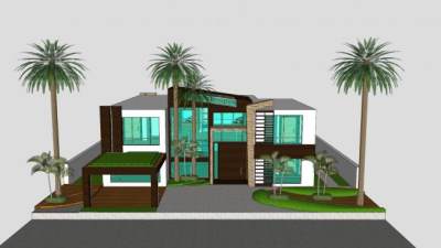 住宅别墅建筑SU模型下载_sketchup草图大师SKP模型