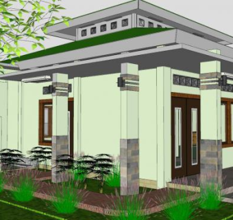 英式别墅建筑SU模型下载_sketchup草图大师SKP模型