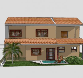 房子别墅户外建筑SU模型下载_sketchup草图大师SKP模型