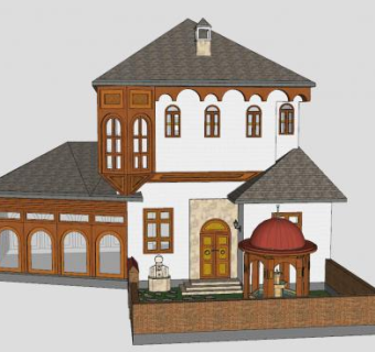 波斯尼亚房子建筑SU模型下载_sketchup草图大师SKP模型
