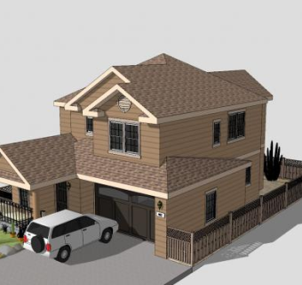 双层建筑别墅SU模型下载_sketchup草图大师SKP模型