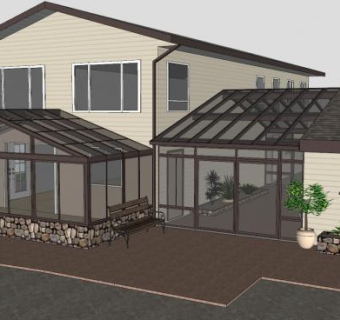 温哥华四季阳光房建筑SU模型下载_sketchup草图大师SKP模型