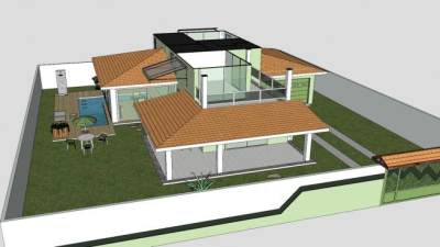 现代户外乡村别墅建筑SU模型下载_sketchup草图大师SKP模型