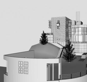现代建筑户外别墅SU模型下载_sketchup草图大师SKP模型