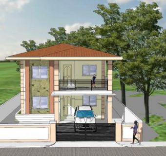 双层住宅别墅建筑SU模型下载_sketchup草图大师SKP模型