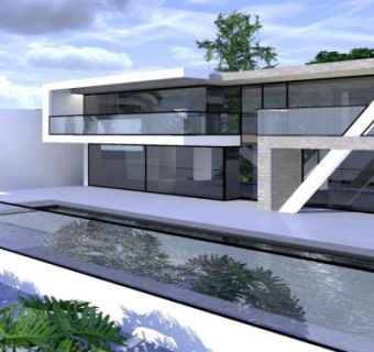 现代豪宅建筑房子SU模型下载_sketchup草图大师SKP模型