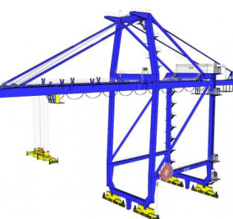 蓝色大型龙门吊SU模型_su模型下载 草图大师模型_SKP模型