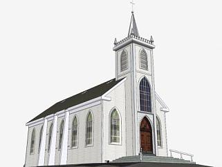 圣特蕾莎的阿维拉教会堂建筑SU模型下载_sketchup草图大师SKP模型