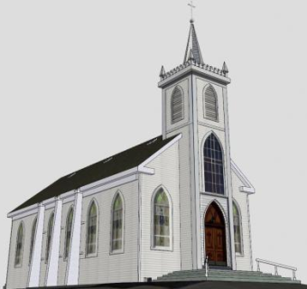 圣特蕾莎的阿维拉教会堂建筑SU模型下载_sketchup草图大师SKP模型