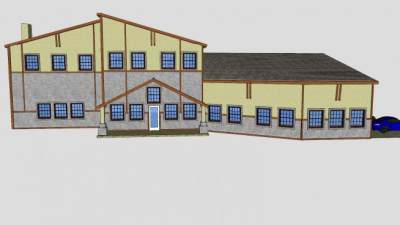 新房子别墅建筑SU模型下载_sketchup草图大师SKP模型