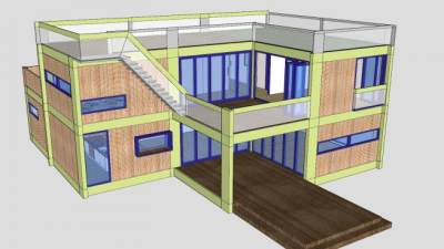 小别墅建筑SU模型下载_sketchup草图大师SKP模型