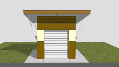 大型垃圾房建筑SU模型下载_sketchup草图大师SKP模型