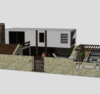 漂亮豪华建筑别墅SU模型下载_sketchup草图大师SKP模型
