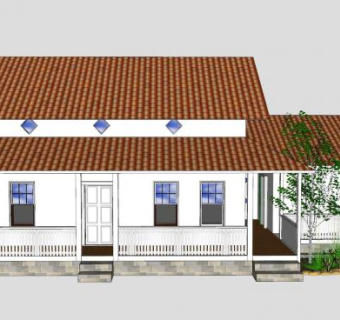 现代乡村别墅户外建筑SU模型下载_sketchup草图大师SKP模型