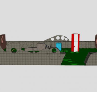 现代漏窗游乐公园建筑SU模型下载_sketchup草图大师SKP模型