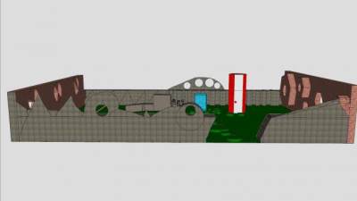 现代漏窗游乐公园建筑SU模型下载_sketchup草图大师SKP模型