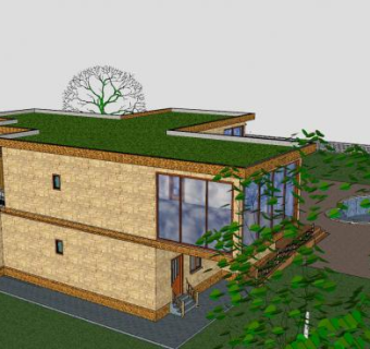 别墅现代建筑SU模型下载_sketchup草图大师SKP模型