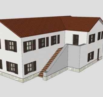 阿加尼亚别墅建筑SU模型下载_sketchup草图大师SKP模型