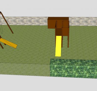 简易公园滑梯设施SU模型下载_sketchup草图大师SKP模型