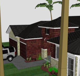 大瓦片房子建筑SU模型下载_sketchup草图大师SKP模型