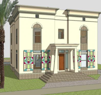 埃及复兴建筑SU模型下载_sketchup草图大师SKP模型