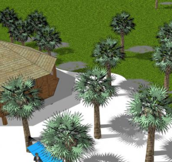 保罗海滩建筑SU模型下载_sketchup草图大师SKP模型