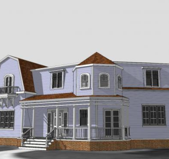 紫藤巷别墅房子SU模型下载_sketchup草图大师SKP模型