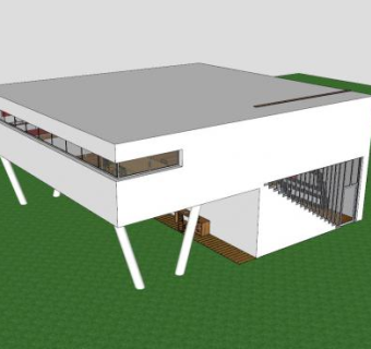 现代化别墅房子SU模型下载_sketchup草图大师SKP模型