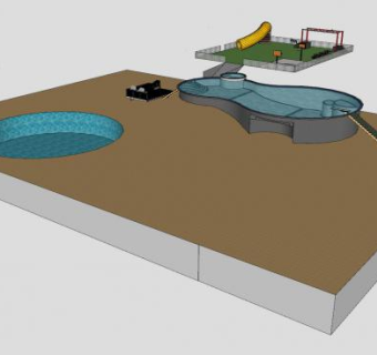 户外娱乐操场游乐设备SU模型下载_sketchup草图大师SKP模型