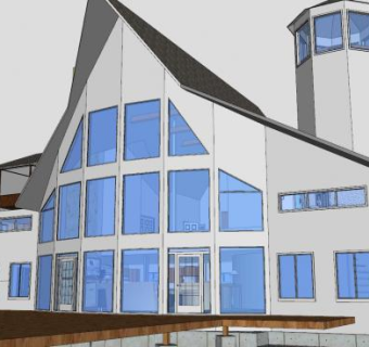 现代别墅房子建筑SU模型下载_sketchup草图大师SKP模型