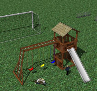 足球操场游乐设施SU模型下载_sketchup草图大师SKP模型