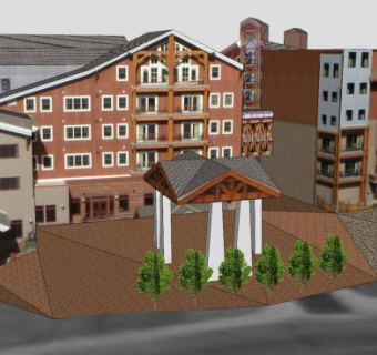 登山广场房屋建筑SU模型下载_sketchup草图大师SKP模型