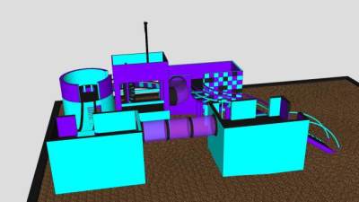 户外儿童游乐设备SU模型下载_sketchup草图大师SKP模型
