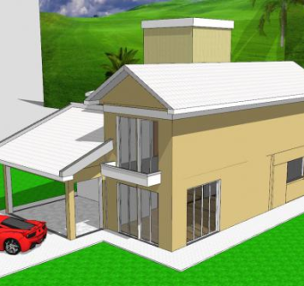 农场别墅建筑SU模型下载_sketchup草图大师SKP模型