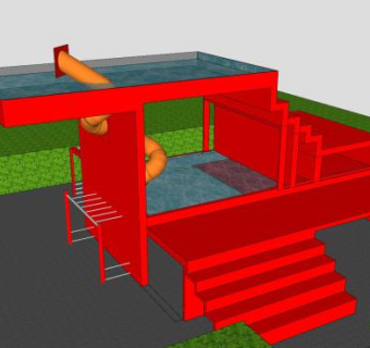 水上游乐场蹦极设备SU模型下载_sketchup草图大师SKP模型