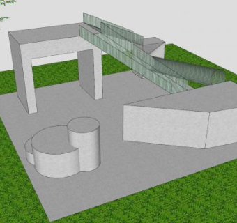 小型操场简易设备SU模型下载_sketchup草图大师SKP模型