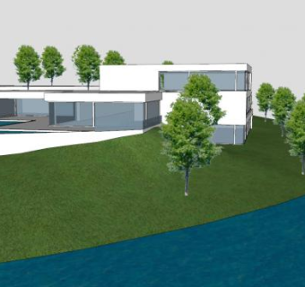 海边户外别墅建筑SU模型下载_sketchup草图大师SKP模型