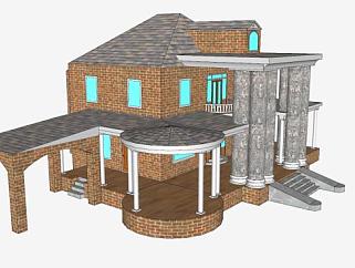 维多利亚风格房子建筑SU模型下载_sketchup草图大师SKP模型