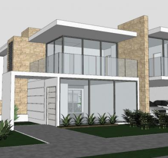 现代豪华别墅SU模型下载_sketchup草图大师SKP模型