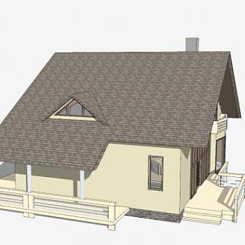 现代家庭豪华别墅SU模型下载_sketchup草图大师SKP模型