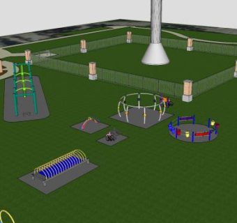 汉娜的希望游乐场SU模型下载_sketchup草图大师SKP模型