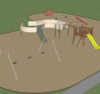滨江公共区域社区游乐场SU模型下载_sketchup草图大师SKP模型