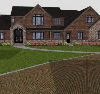 山上园林建筑别墅SU模型下载_sketchup草图大师SKP模型