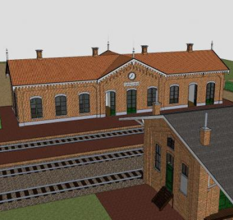 国家铁路别墅建筑SU模型下载_sketchup草图大师SKP模型